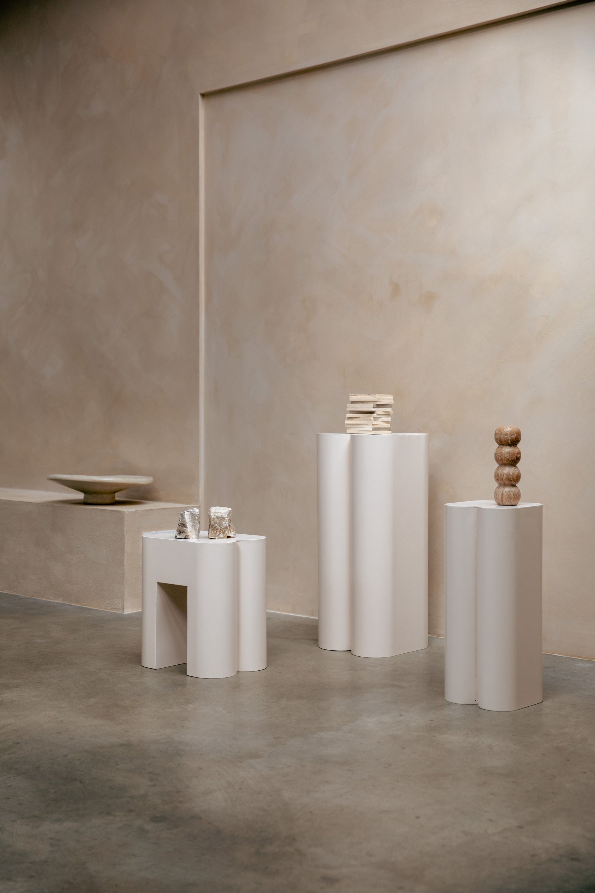 Zuiver Set of 2 Plant Stand Shape Column Side Tables